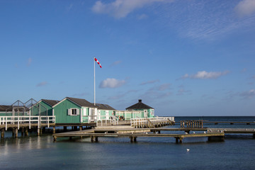 Bath house in Charlottenlund beach, north of Copenhagen