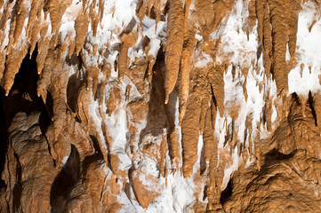 Stalactites and stalagmites alongside other geological formations  