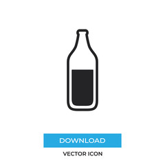 Wine bottle vector icon, simple car sign.