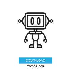 Obraz na płótnie Canvas Robot vector icon, simple car sign.