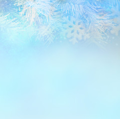 Fototapeta na wymiar christmas background concept design of white snowflake and snow with copy space