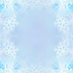 christmas background concept design of white snowflake and snow with copy space