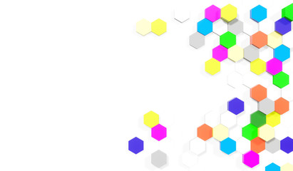 abstract colorful background with hexagon, wallpaper or background