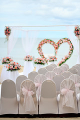 Romantic wedding ceremony on the beach