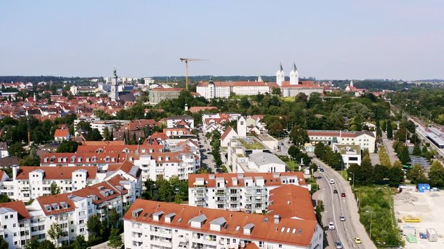 aerial view of the bavarian city Freising, Germany