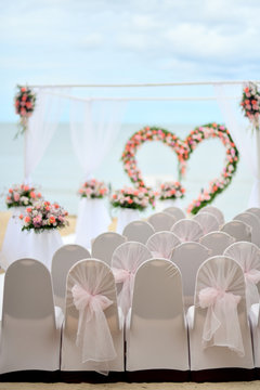 Romantic wedding ceremony on the beach