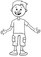 funny boy cartoon character color book