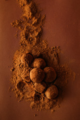 Chocolate balls in cocoa crumble