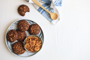 galletas chocolate y plátano 