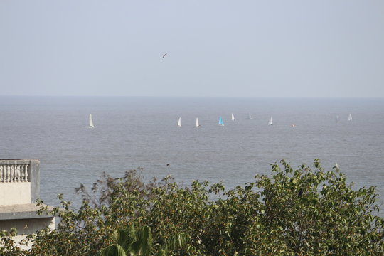 sea and the sailing yacht