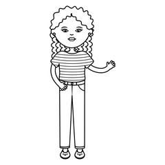 cute woman urban style character