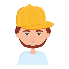 happy young boy with sport cap urban style character