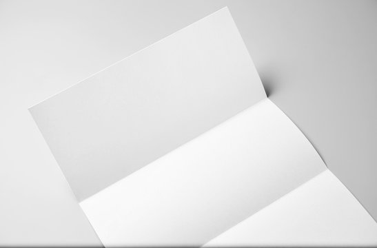 Blank Folded Letterhead, Letter Or Flyer 