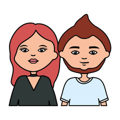 young couple urban style characters