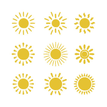 Flat sun icon.