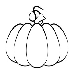 Halloween pumpkin. Contour illustration for the holiday. Pattern for coloring. Pumpkin on a white background. Template for the harvest festival.