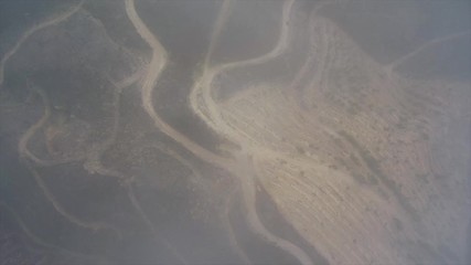 Aerial. Portuguese forest Monchique, after the fires view from the sky.