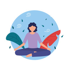 Girl doing yoga pose vector design