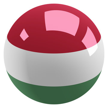 Flag of Hungary, glossy sphere