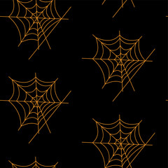 Seamless pattern with halloween pumpkins spider web zombie. Can be used for scrapbook digital paper, textile print, page fill. Vector illustration