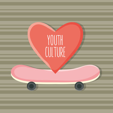 skateboard sport with heart love