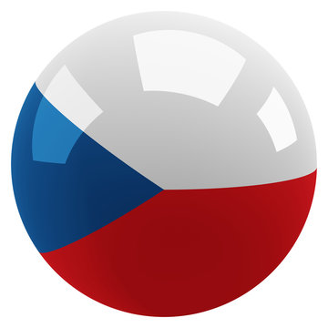 Flag of Czech Republic, glossy sphere