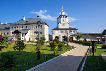 Fototapeta na wymiar View of the Assumption male monastery of 16th century. Town of Sviyazhsk, Republic of Tatarstan, Russia.