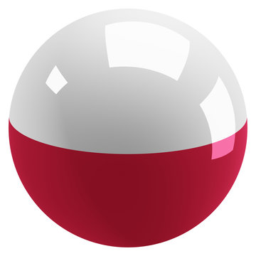 Flag of Poland, as glossy sphere