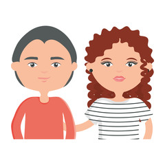 young couple urban style characters