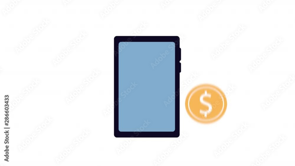 Poster smartphone with ecommerce application animation