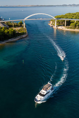 Zdrelac bridge connecting Ugljan and Pasman islands, Croatia