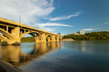Fototapeta na wymiar Broadway Bridge in Saskatoon Saskatchewan Canada