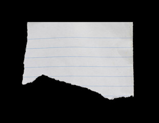 Ripped paper on black background