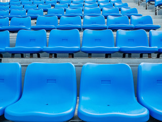 Blue chair on the grandstand