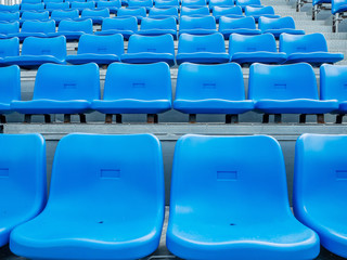 Fototapeta premium Blue chair on the grandstand