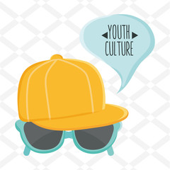 sport cap youth accessory with sunglasses and speech bubble