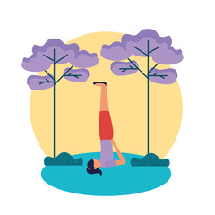 Girl doing yoga pose vector design