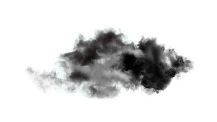 cloud with a blanket of smoke on black