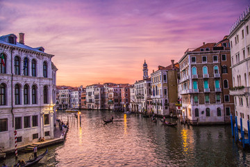 Views of streets and canals in Venice Italy