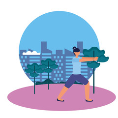 Girl doing yoga pose vector design