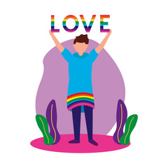 Man supporting lgtbiq march design