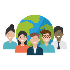 Isolated women and men avatars design