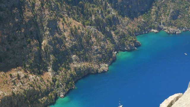Beautiful aerial view of The Butterfly Valley in Fethiye, Turkey