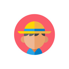 Tourist or beach boy wearing a cap, flat style vector illustration