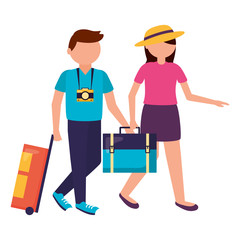 Isolated traveler couple vector design