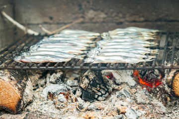 Caplin (Mallotus villosus), Several Small Fishes on the Grill