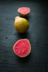 Guava (Psidium guajava), Tropical fruit from Latin America for their intense colors and flavors.