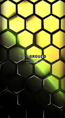 Vertical hexagon background. Gradient color light pattern with dark background technology style. Honeycomb. Vector illustration of light.