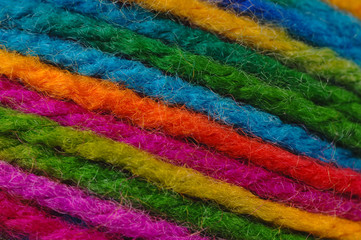 Fototapeta na wymiar colorful wool yarn close up