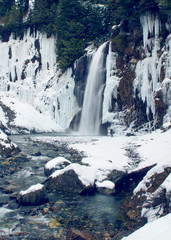 Frozen waterfall In Washington State